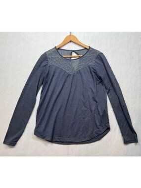 Kuhl Tunic Top 8425 Dusty Blue Long Sleeve Shirt Keyhole Back Women's Medium M